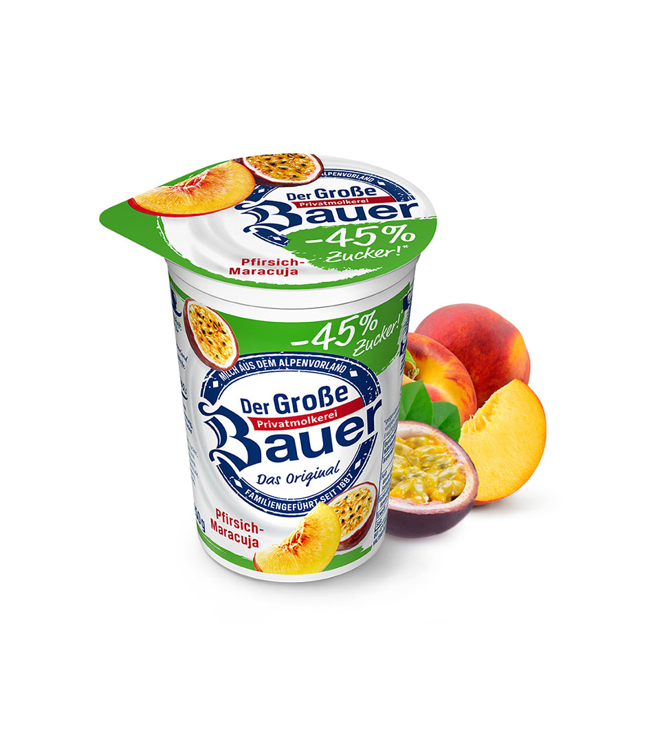 /assets/01_Milchprodukte/Joghurt-Trinkjoghurt/01-Der-Grosse-Bauer/Produktimage/Weniger-Zucker/bauer-natur-joghurt-trinkjoghurt-pfirsich-maracuja-weniger-zucker.jpg