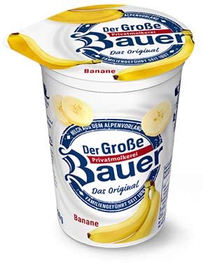 bauer natur joghurt trinkjoghurt banane frucht
