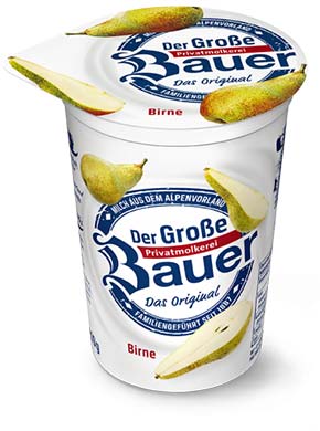 bauer natur joghurt trinkjoghurt birne frucht