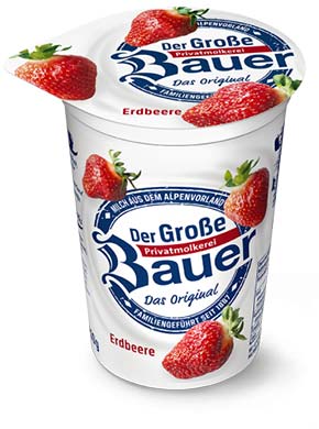 bauer natur joghurt trinkjoghurt erdbeere frucht
