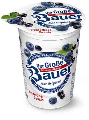 bauer natur joghurt trinkjoghurt heidelbeer cassis frucht