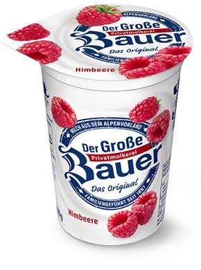 bauer natur joghurt trinkjoghurt himbeere frucht