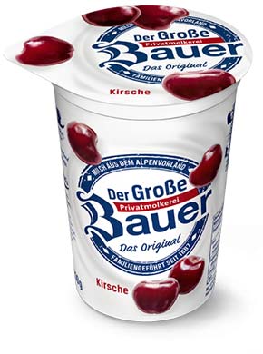 bauer natur joghurt trinkjoghurt kirsche frucht