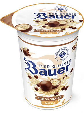 bauer natur joghurt trinkjoghurt 225g teaser muesli schokobaelle