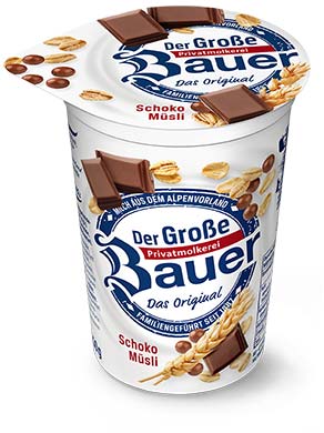 bauer natur joghurt trinkjoghurt schoko muesli