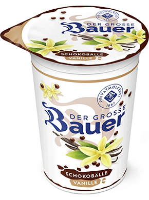 bauer natur joghurt trinkjoghurt 225g teaser schokobaelle vanille