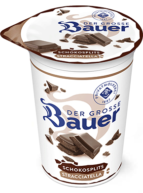 bauer natur joghurt trinkjoghurt 225g teaser schokosplits stracciatella