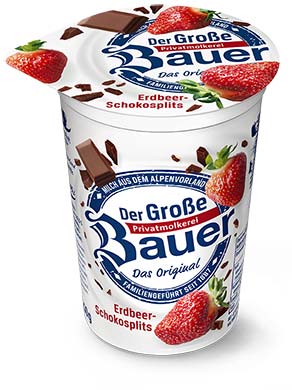 bauer natur joghurt trinkjoghurt erdbeer schokosplit