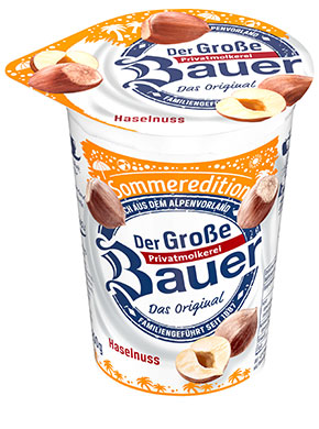 bauer natur joghurt trinkjoghurt haselnuss sommeredition