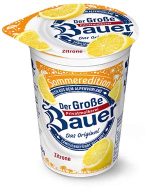 bauer natur joghurt trinkjoghurt zitrone sommeredition