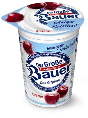 bauer natur joghurt trinkjoghurt kirsche weniger kalorien
