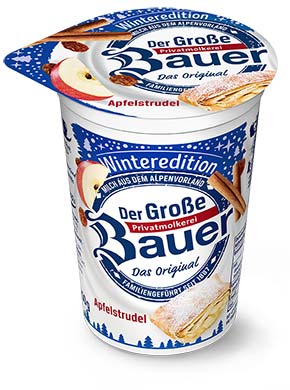 bauer natur joghurt trinkjoghurt apfelstrudel winteredition