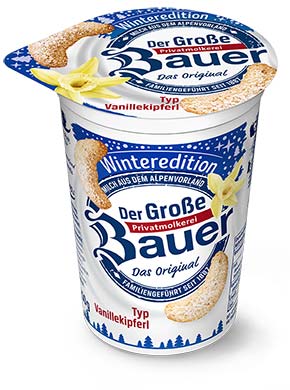 bauer natur joghurt trinkjoghurt vanillekipferl winteredition