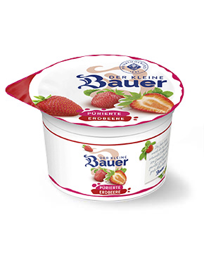 bauer natur joghurt trinkjoghurt erdbeere puerierte fruechte