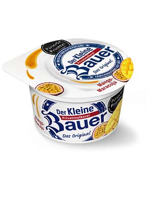 bauer natur joghurt trinkjoghurt mango maracuja puerierte fruechte
