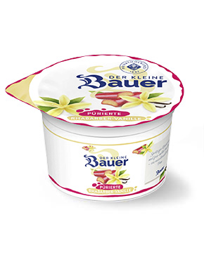 bauer natur joghurt trinkjoghurt rhabarber vanille puerierte fruechte