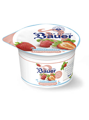 bauer natur joghurt trinkjoghurt erdbeere weniger zucker erdbeere