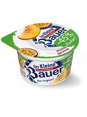 bauer natur joghurt trinkjoghurt pfirsich maracuja weniger zucker