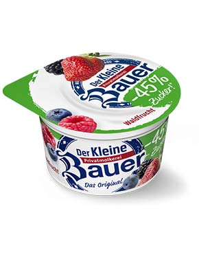 bauer natur joghurt trinkjoghurt waldfrucht weniger zucker