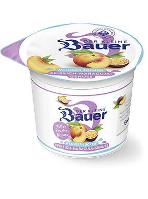 bauer natur joghurt trinkjoghurt erdbeere pfirsich maracuja weniger zucker low