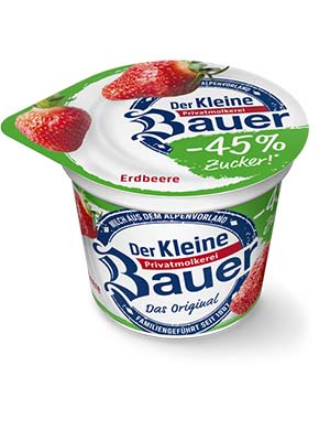 bauer natur joghurt trinkjoghurt erdbeere weniger zucker