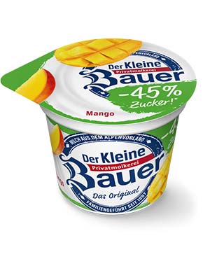 bauer natur joghurt trinkjoghurt mango weniger zucker