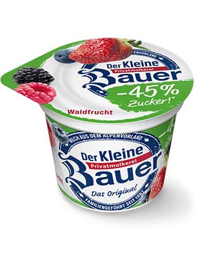bauer natur joghurt trinkjoghurt waldfrucht weniger zucker