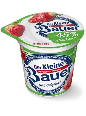 bauer natur joghurt trinkjoghurt erdbeere weniger zucker