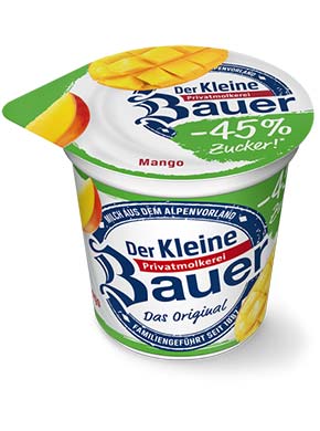 bauer natur joghurt trinkjoghurt mango weniger zucker