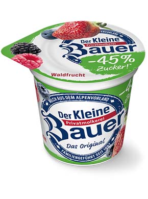 bauer natur joghurt trinkjoghurt waldfrucht weniger zucker