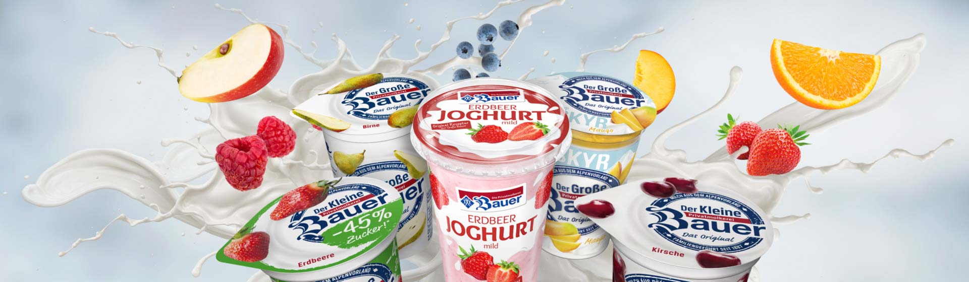 bauer natur joghurt trinkjoghurt fruchtjoghurt