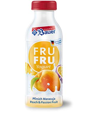 bauer natur joghurt trinkjoghurt pfirsich maracuja 250g teaser
