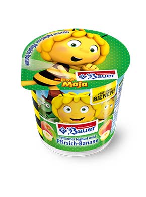 bauer natur joghurt trinkjoghurt pfirsich banane fettarm biene maja kinder