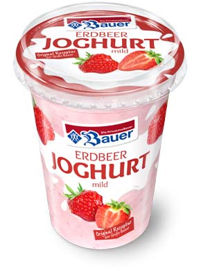 bauer natur joghurt trinkjoghurt erdbeere mild