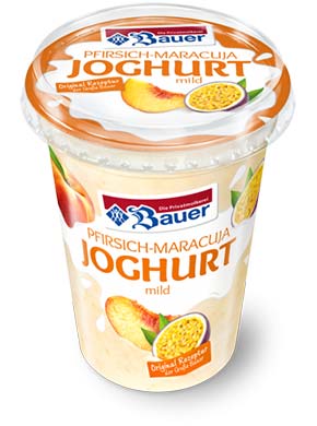 bauer natur joghurt trinkjoghurt pfirsich maracuja mild