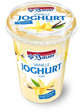 bauer natur joghurt trinkjoghurt vanille mild