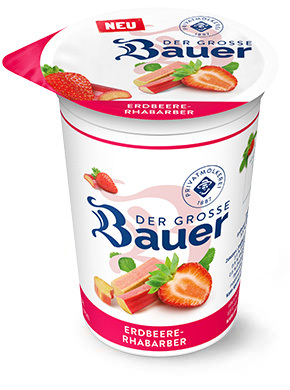 bauer natur joghurt trinkjoghurt 250g teaser erdbeere rhabarber