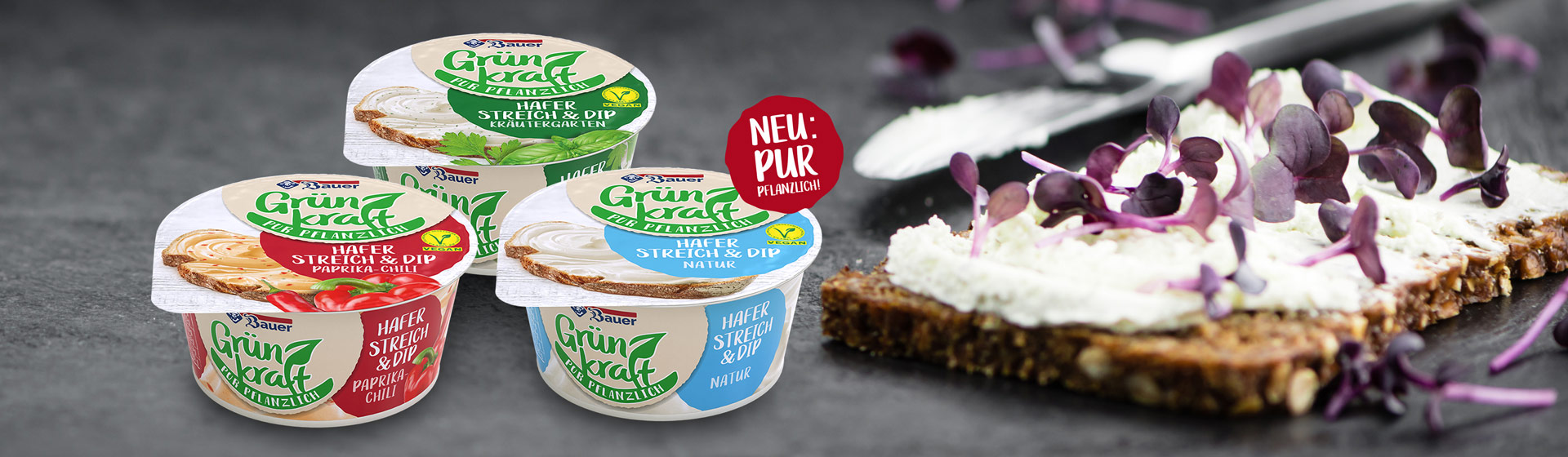bauer natur gruenkraft streichcreme vegan