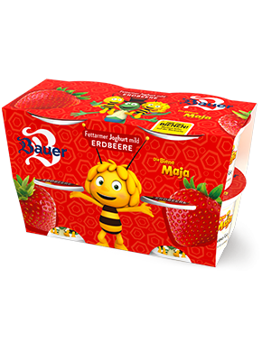 bauer biene maja 4x100g erdbeere teaser