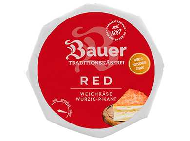 bauer weichkaese 150g natur rot teaser