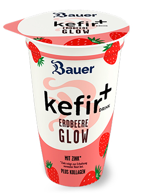 bauer natur trinkjoghurt teaser Kefir erdbeer glow