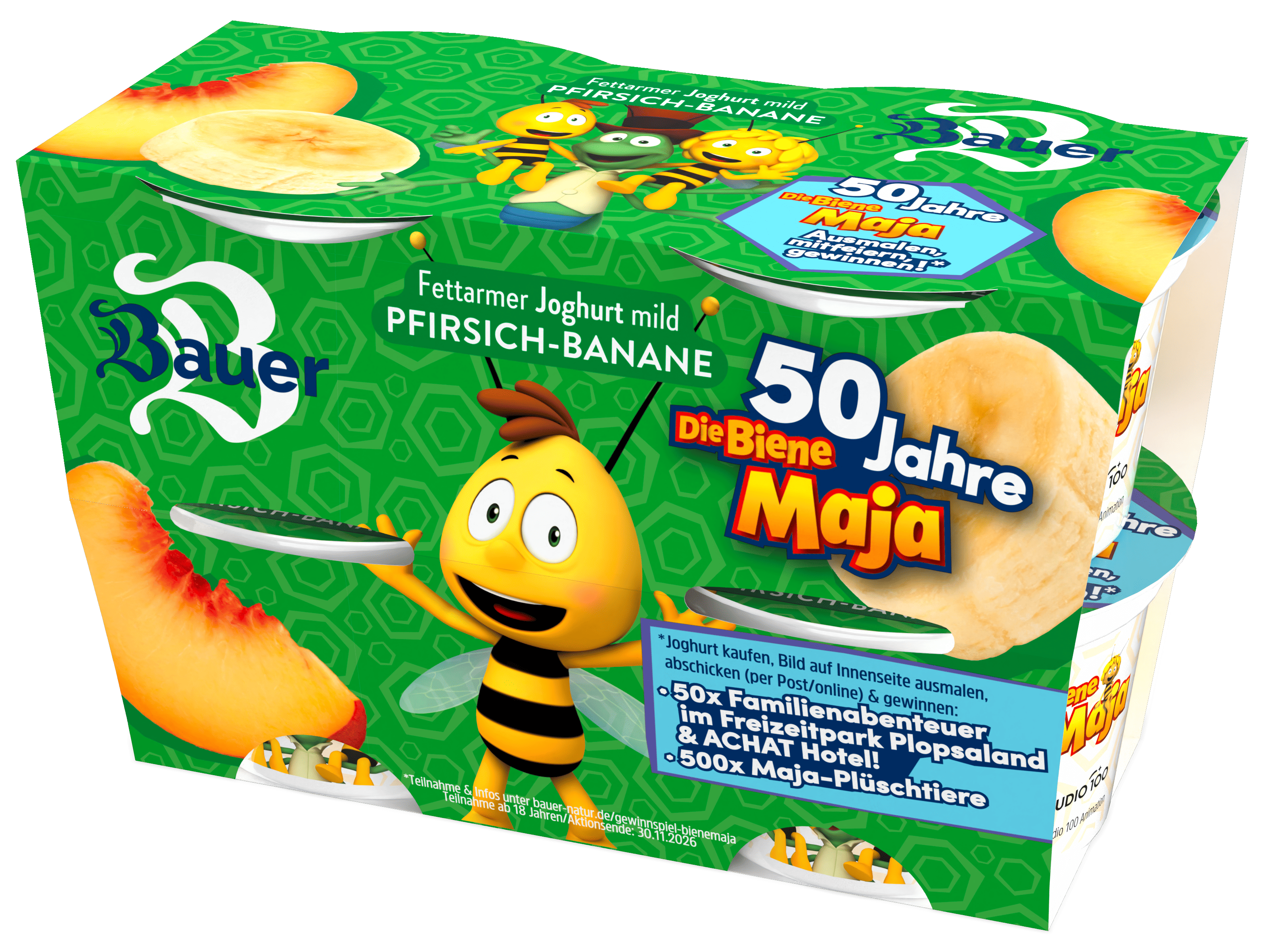 Bauer Biene Maja 4x100g Pfirsich Banane Aktion2026 PACK web